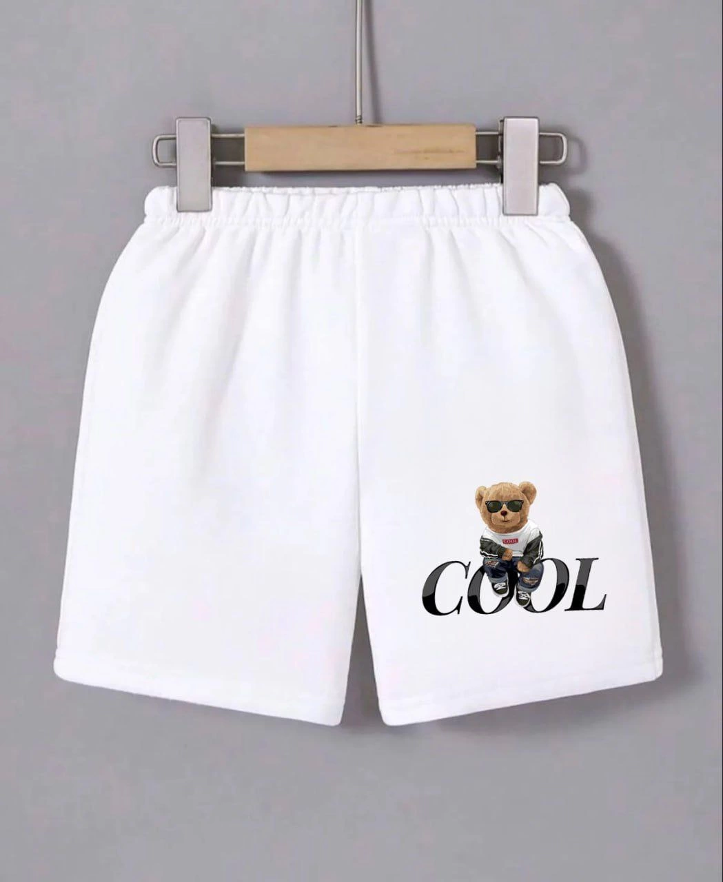 Luviroli Kadın Beli Lastikli Baskılı Mini Şort - Beyaz