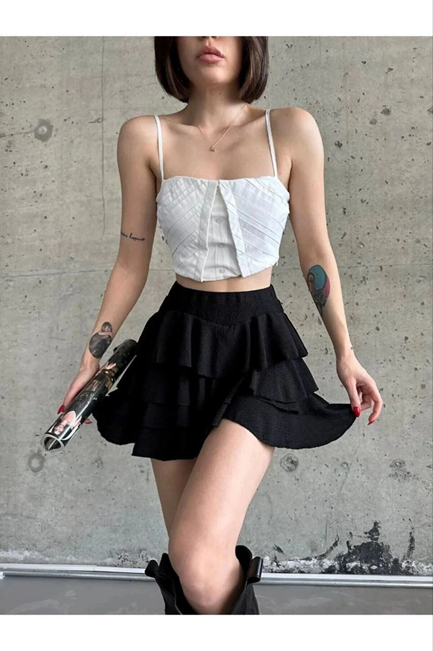 Luviroli Kadın Mykonos Basic Etek - Siyah