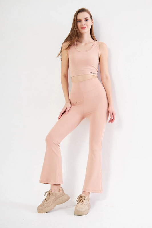 Luviroli Dalgıç Yüksel Bel İspanyol Paça Tayt - Bej