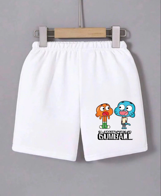 Luviroli Kadın Beli Lastikli Baskılı Mini Şort - Beyaz