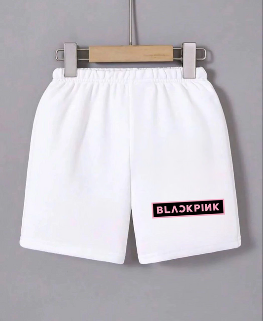 Luviroli Kadın Beli Lastikli Baskılı Mini Şort - Beyaz