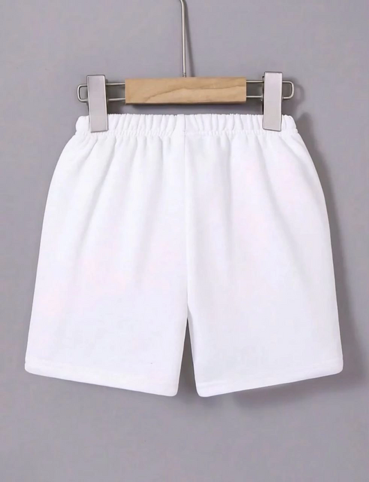 Luviroli Kadın Beli Lastikli Mini Düz Şort - Beyaz