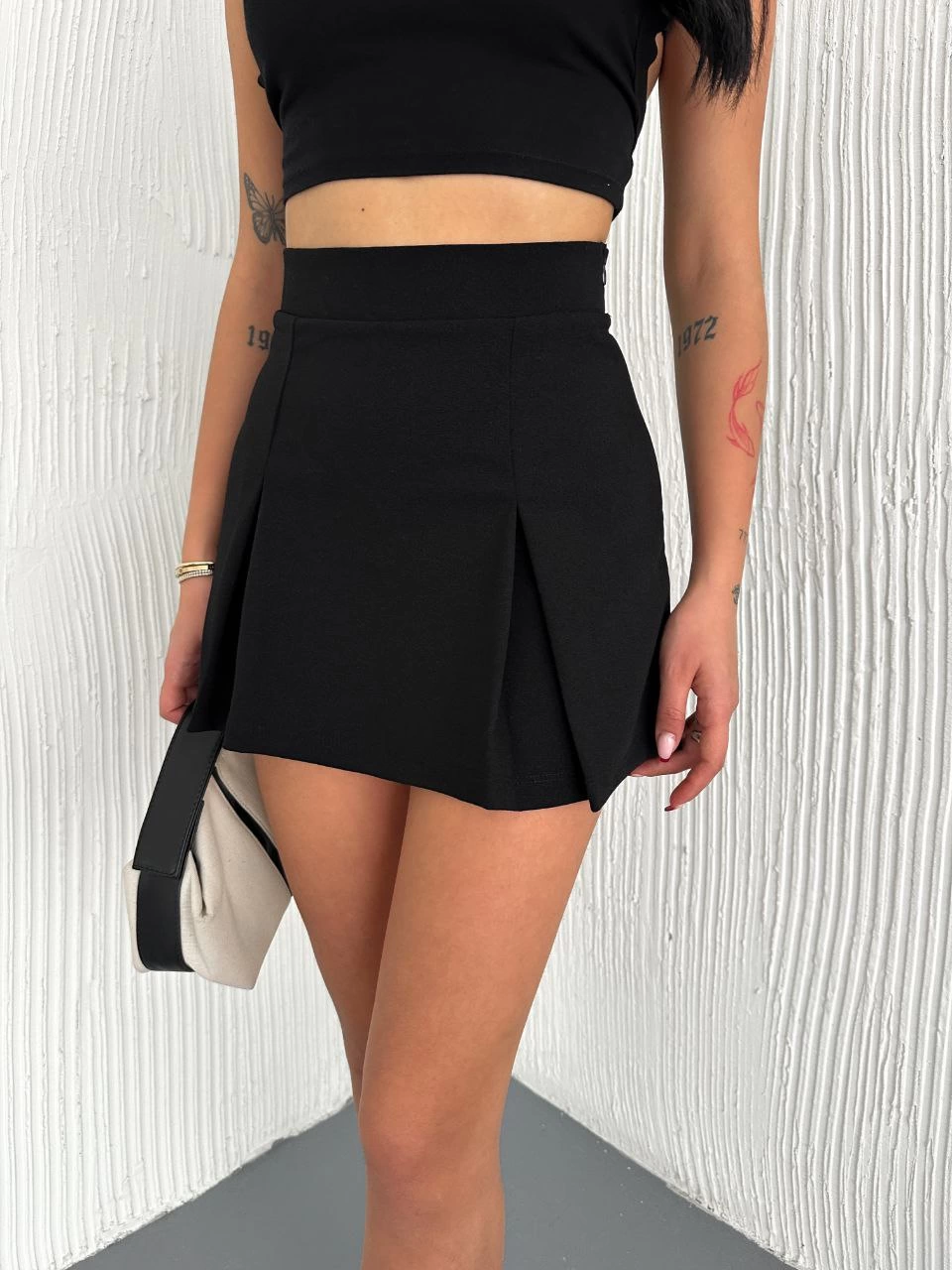 Luviroli Kadın Şortlu Etek - Siyah