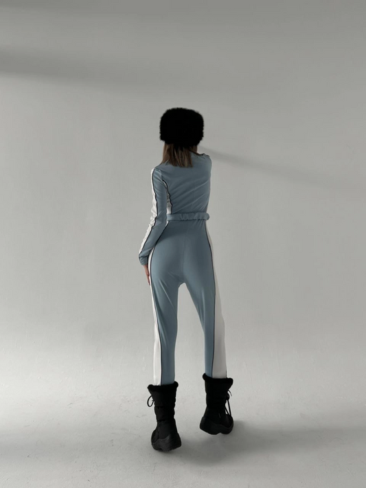 Luviroli Kemer Detaylı Fermuarlı Tulum - Bebe Mavisi